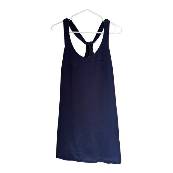 J. Crew 100% silk sleeveless Twist Back shift navy Dress size 2 - Picture 3 of 9